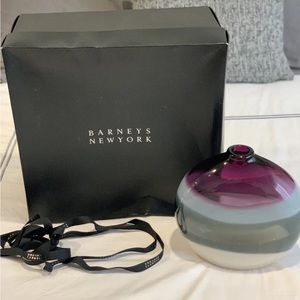 NEW Purple Amethyst four banded flat round vase from Barney New York